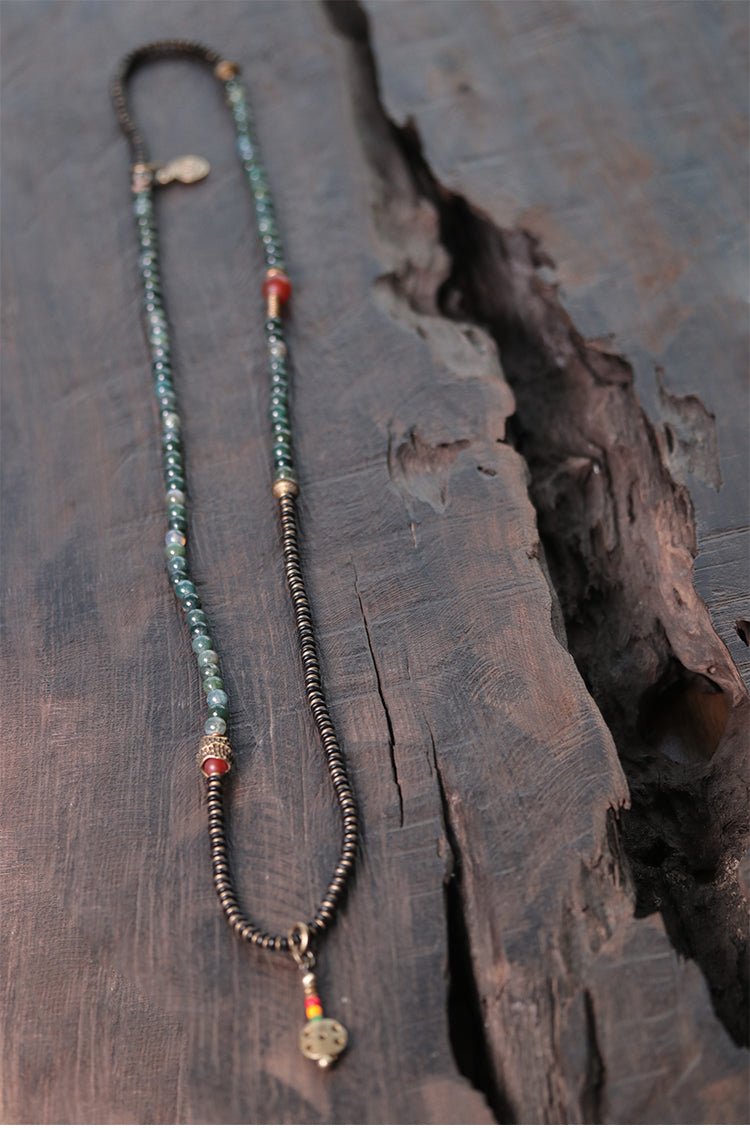 Natural Agate & Copper Beads Bracelet - jade jewelry - ORIENTGEM