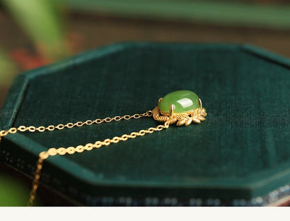 Olive Branch Jade Necklace｜Stylish Jade Jewelry - OrientGem