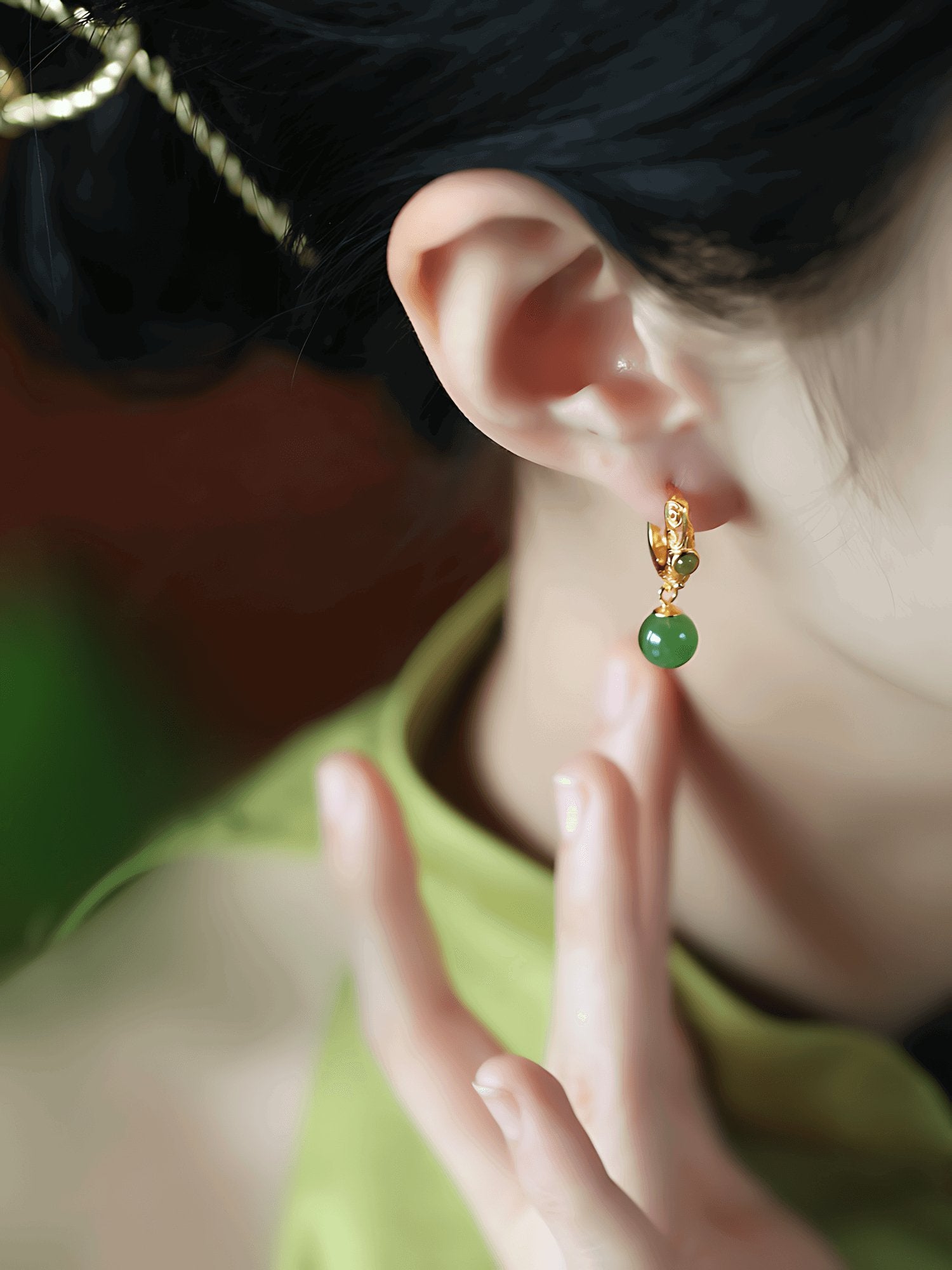 Palace Jade Earrings | Jade Jewelry - OrientGem