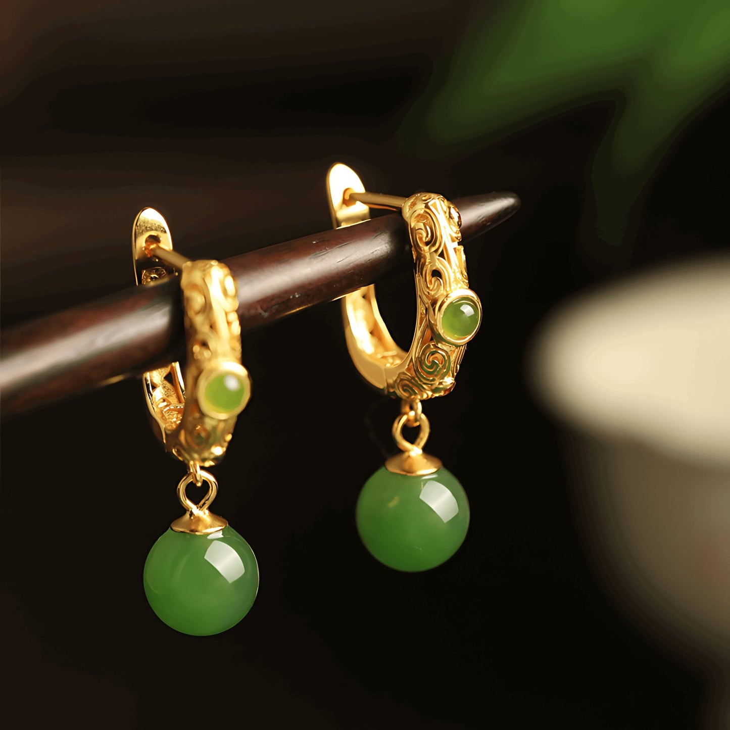 Palace Jade Earrings | Jade Jewelry - OrientGem