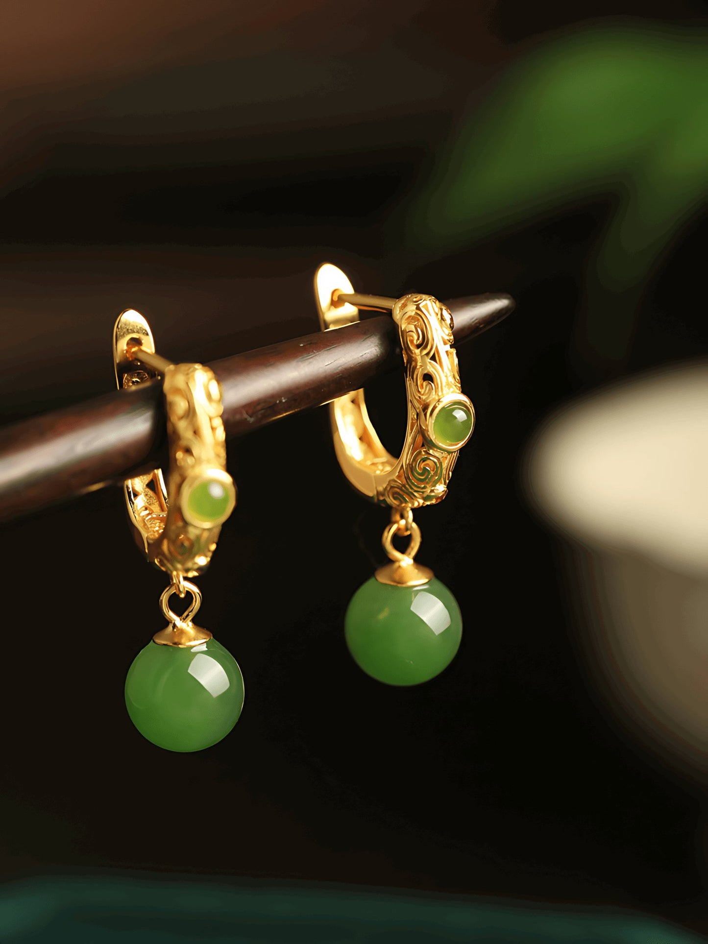 Palace Jade Earrings | Jade Jewelry - OrientGem