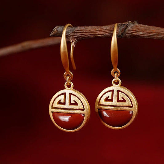 Palace Jade Earrings, handcrafted natural stone earrings in jade jewelry