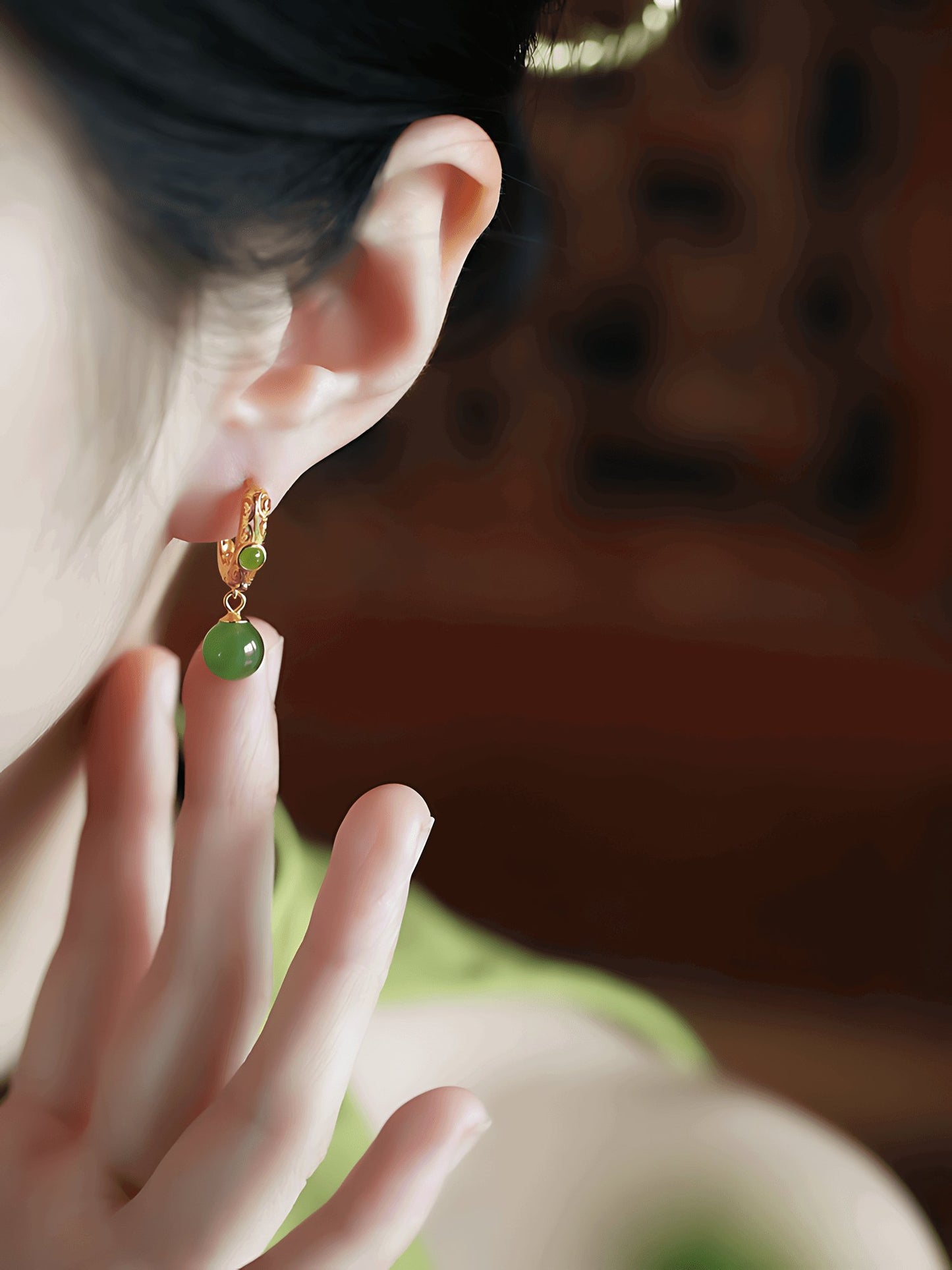 Palace Jade Earrings | Jade Jewelry - OrientGem