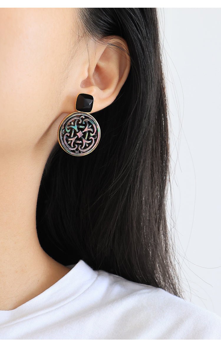 Palace Necklace, alternate view of the handcrafted silver earrings