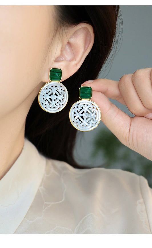 Palace Necklace, handcrafted silver earrings in artisan jewelry