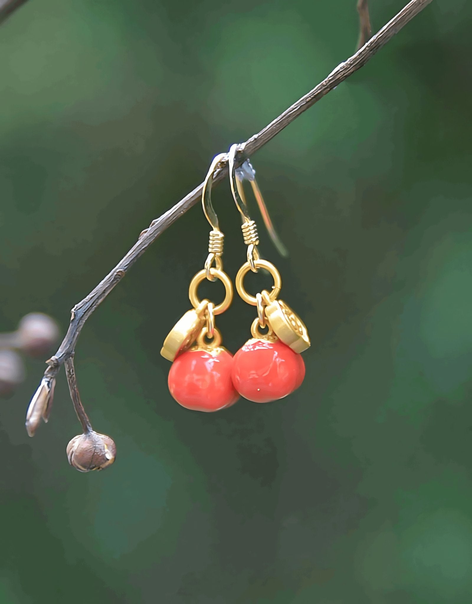 Persimmon Gemstone Earrings - OrientGem