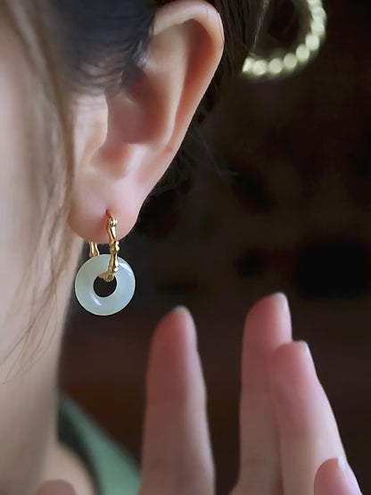 Hollow Circuit Jade Earrings | Jade Jewelry