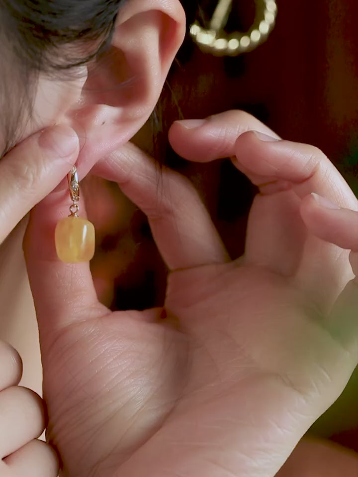 Square Sugar Beeswax Earrings