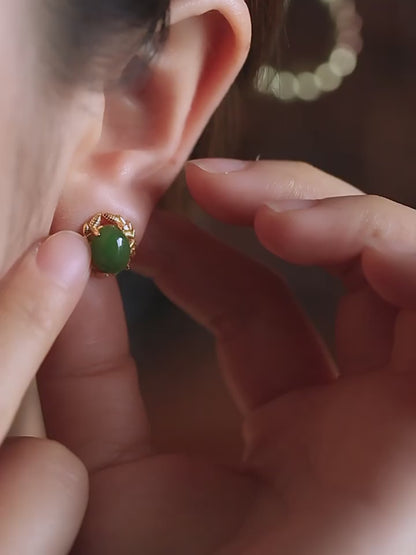 Olive Branch Jade Earrings | Jade Jewelry