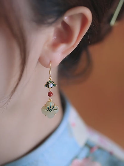 Four Leaf Clover Jade Earrings | Jade Jewelry