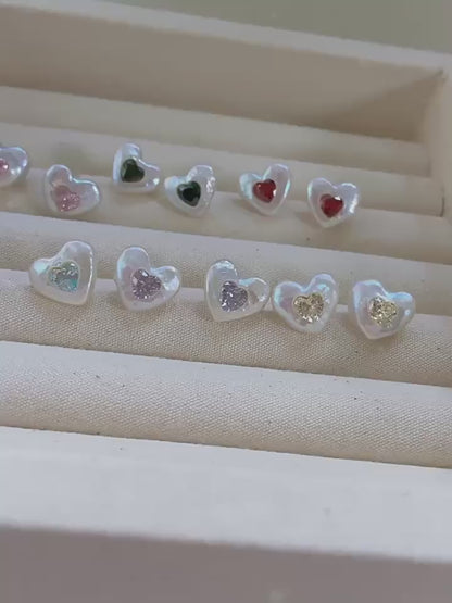 Baroque Heart Shaped Pearl Earrings