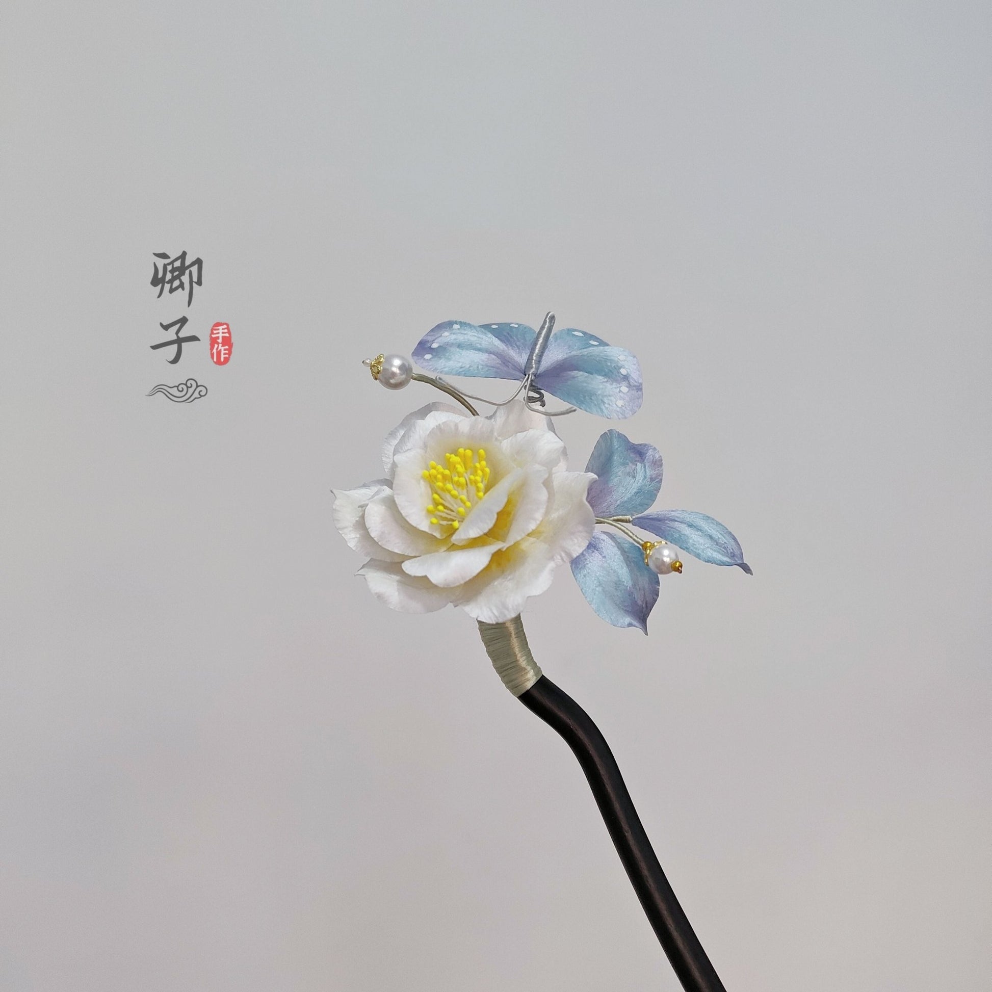 QianXiangYin Velvet Flower Hairpin | Handmade Jewelry - Hairpin - ORIENTGEM
