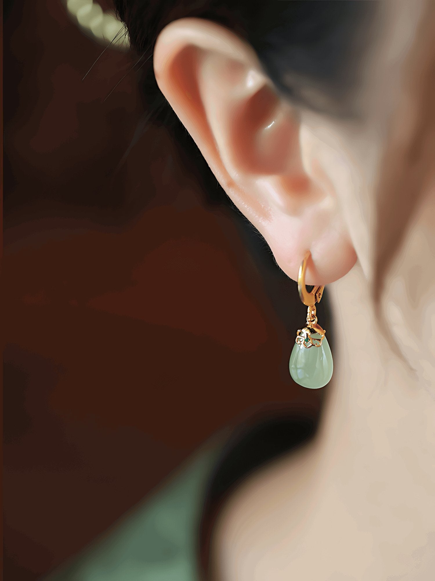 Raindrop Jade Earrings | Jade Jewelry - OrientGem