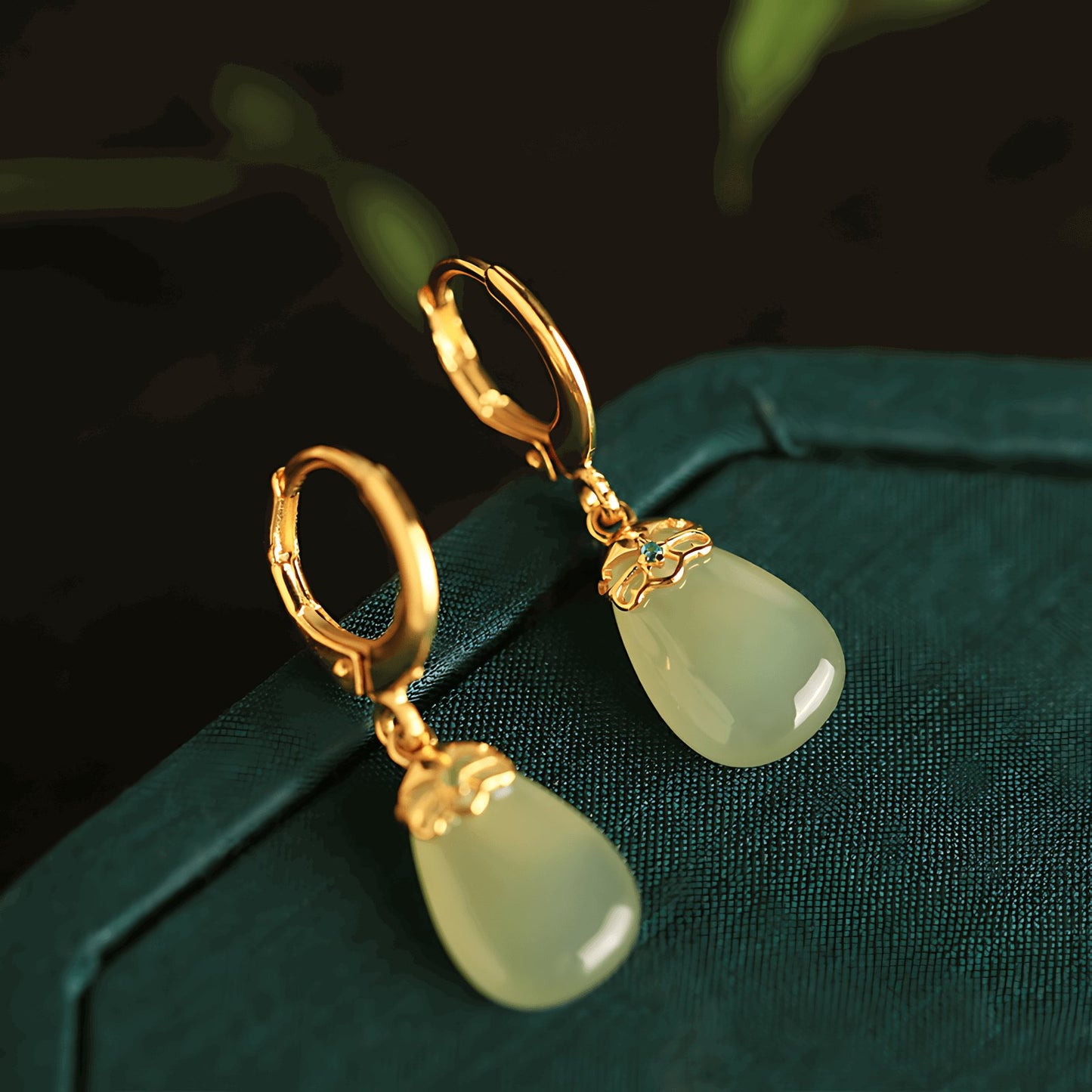 Raindrop Jade Earrings | Jade Jewelry - OrientGem