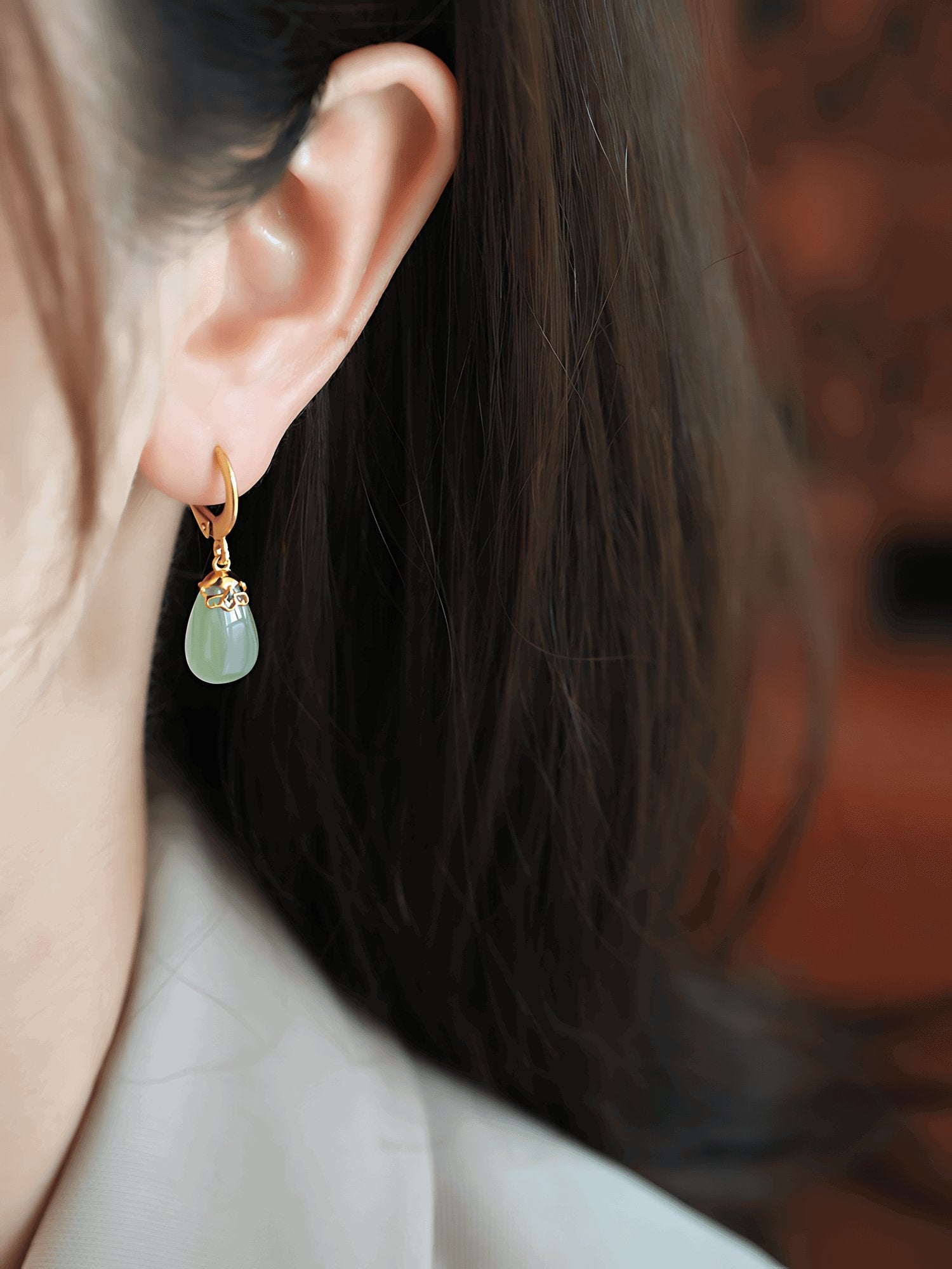 Raindrop Jade Earrings | Jade Jewelry - OrientGem