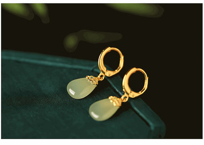 Raindrop Earring  | Jade Jewelry - Silver earrings -Silver jewelry -Sterling silver jewelry - ORIENTGEM