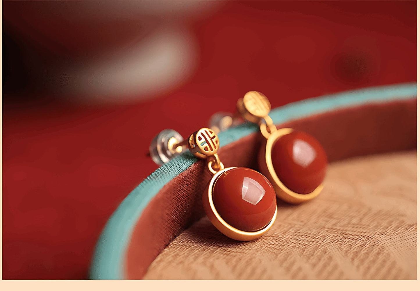 Red Agate Jade Earrings | Jade Jewelry - OrientGem