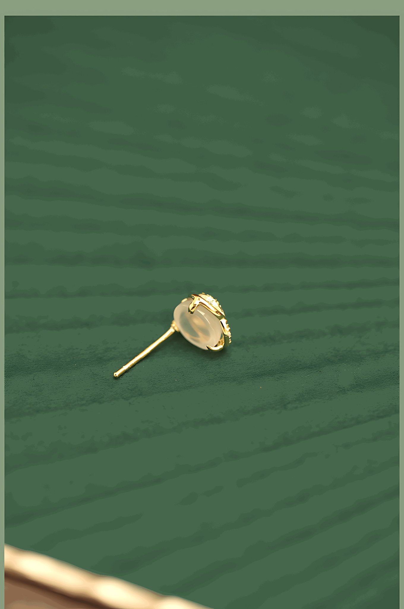 Rose Jade Earrings | Jade Jewelry, detail view of the handcrafted natural stone earrings