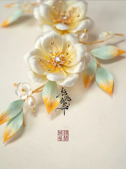 RuoXiangXi Velvet flower | Handmade Jewelry - Hairpin - ORIENTGEM