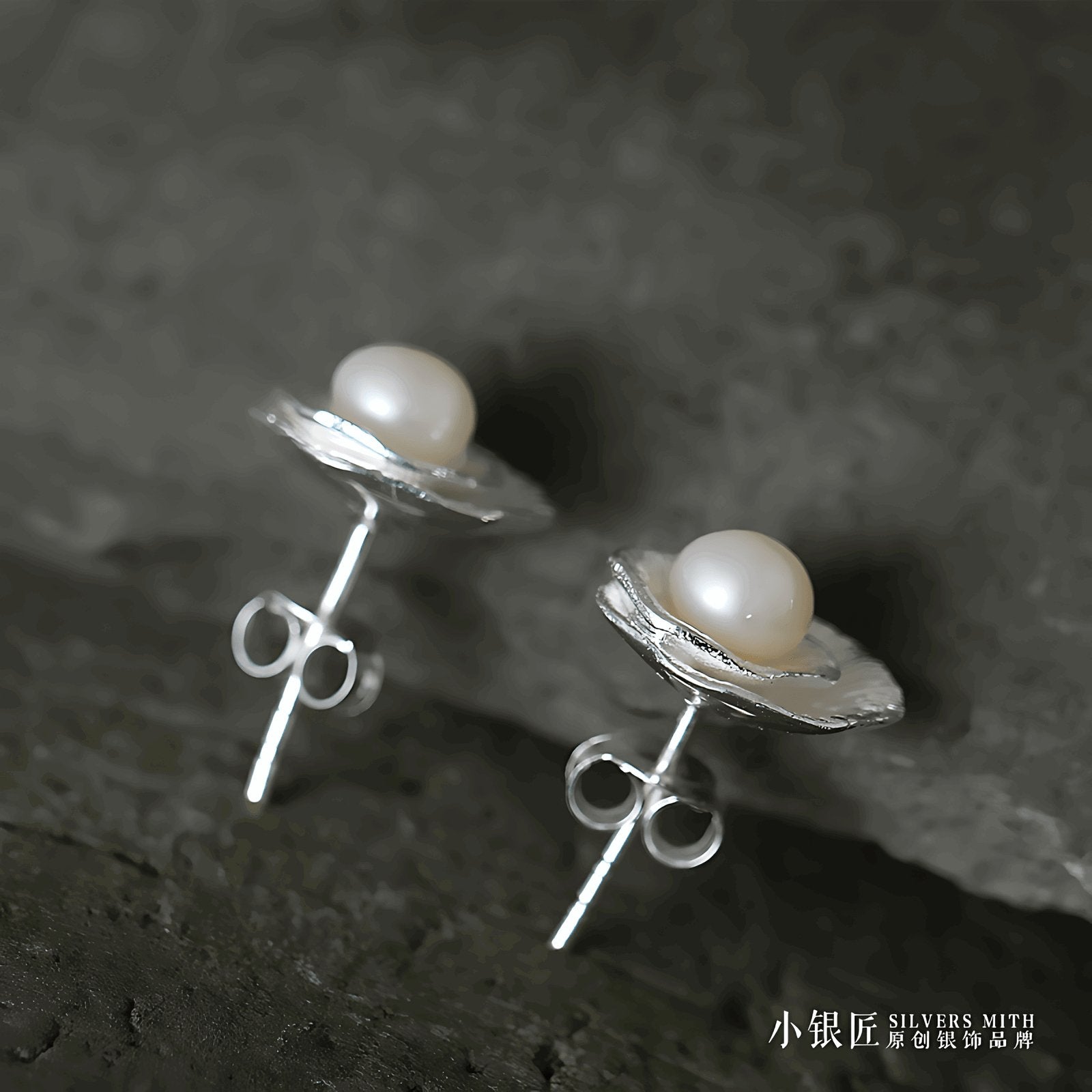 Silver Pearl Stud Earrings | Silver Jewelry - OrientGem