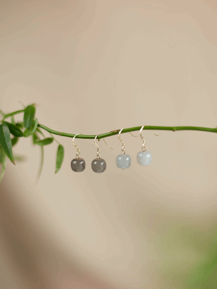 Smoky Jade Earrings | Jade Jewelry - OrientGem