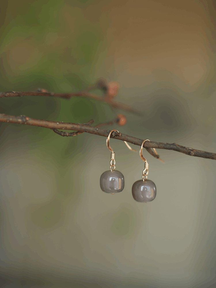 Smoky Jade Earrings | Jade Jewelry - OrientGem