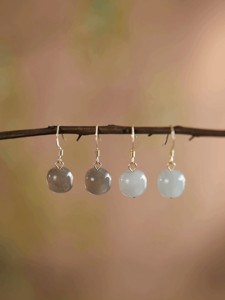 Smoky Jade Earrings | Jade Jewelry - OrientGem