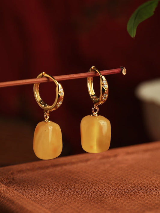 Square Sugar Beeswax Earrings｜Stylish Jewelry - OrientGem