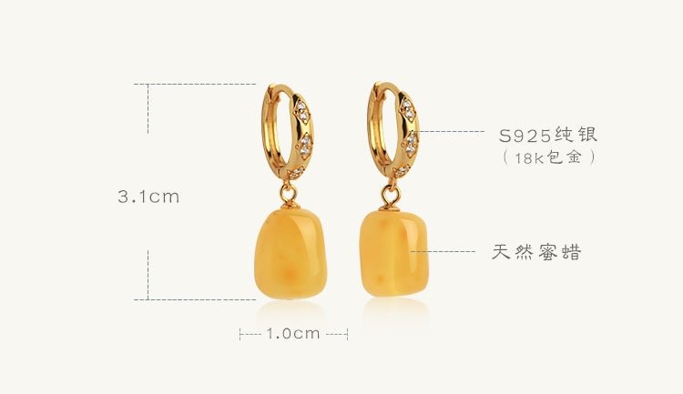 Square Sugar Beeswax Earrings｜Stylish Jewelry - OrientGem