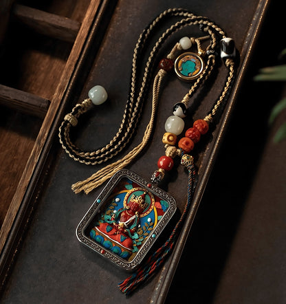 Thangka Necklace + Handmade Rope - necklace - ORIENTGEM