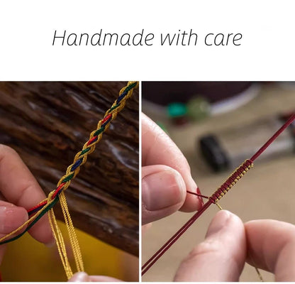 Tibetan - Style Dzi Bead with Handwoven Cord - necklace - ORIENTGEM