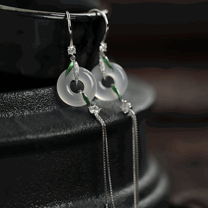 Tina Jade Earrings | Jade Jewelry, alternate view of the handcrafted natural stone earrings