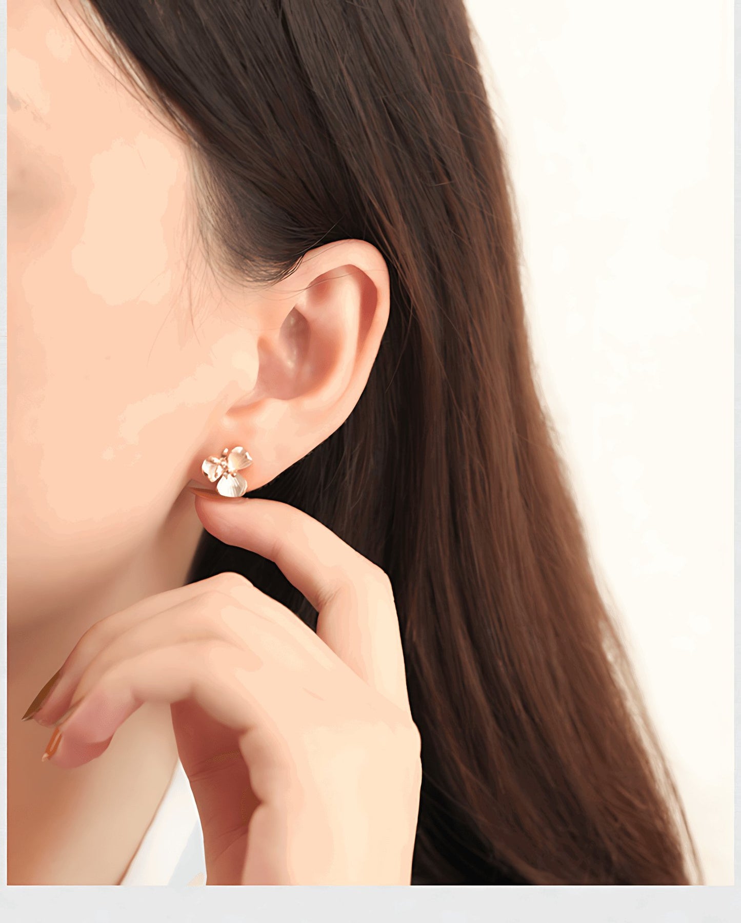 Tiny Flower Earring, alternate view of the handcrafted silver earrings