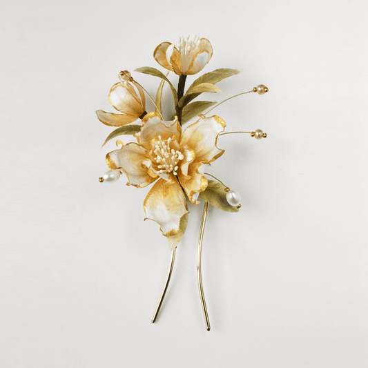 White Camellia Velvet Flower Wedding Flower - Velvet Flower - ORIENTGEM