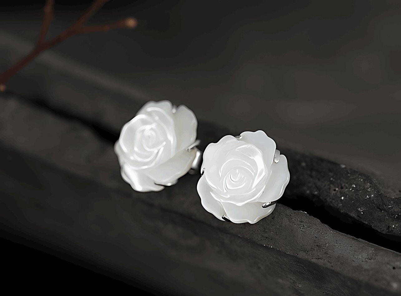 Whiterose Earrings - OrientGem