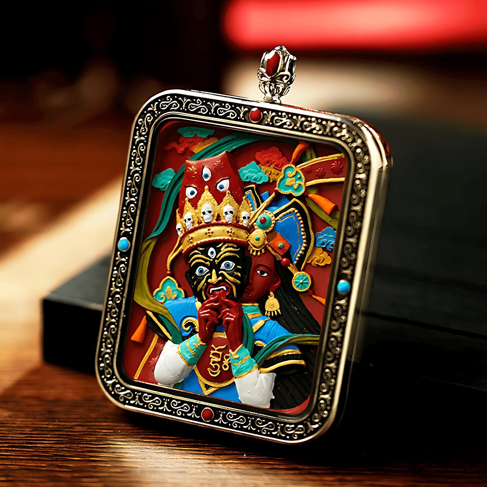 Zha Ji La Mu Thangka Necklace - OrientGem