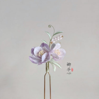 ZheQiongZhi Ronghua Flower Hairpin - Velvet Flower - ORIENTGEM